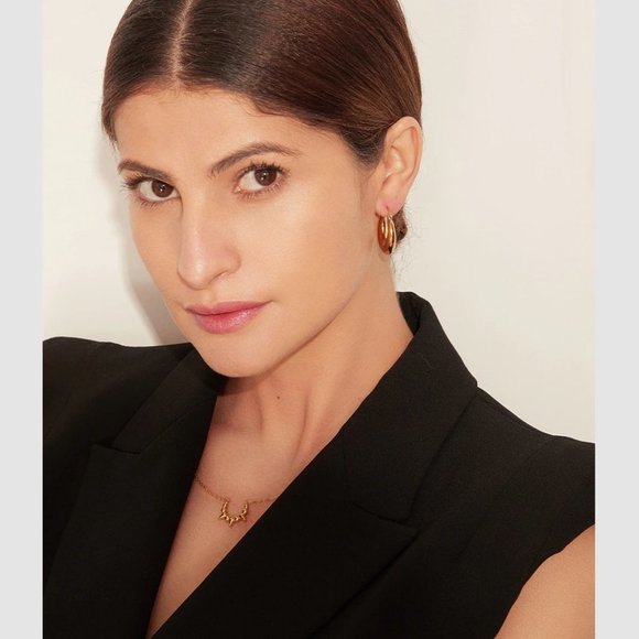 New 18K Gold Plated Round Hoop Earrings 9a - Picture 7 of 7